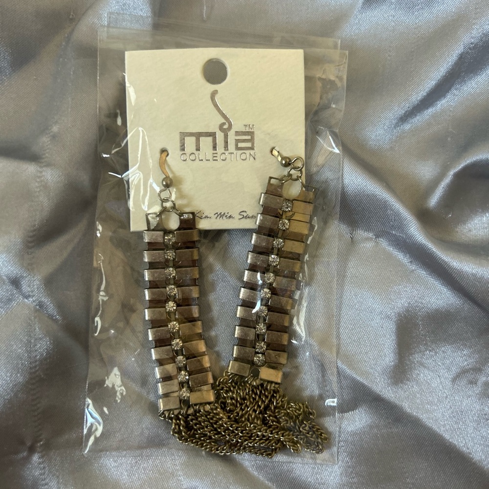 MIA Collection Silver and Gold Chain Earrings